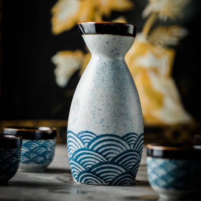 Bouteille à Saké En Céramique - Design Traditionnel Japonais, Double Paroi Pour Glaçons - Capacité 300 Ml - Idéal Pour Dégustation à La Maison - 11