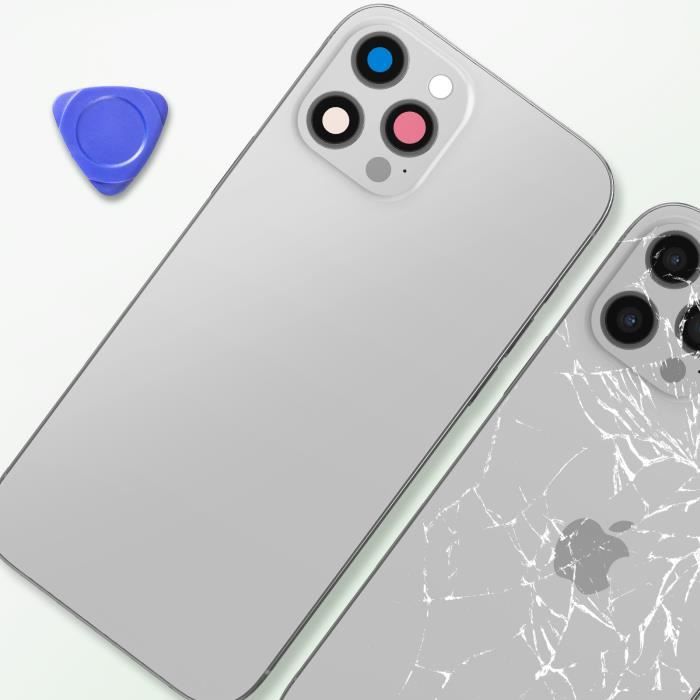 Châssis Arrière De Remplacement Pour IPhone 12 Pro Max - Noir - Référence F-001-049 - Fabriqué En France