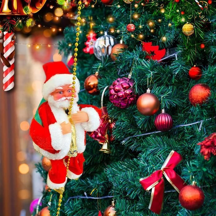 Père Noël Automate Grimpant Sur échelle De Corde, Père Noël Lumineux Et Pere Noel Grimpant Musical Decoration De Noel Pere Noel 97634582