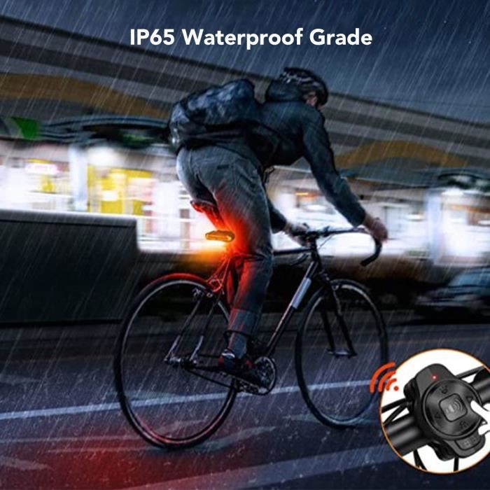 Feu Arrière Vélo LED Rechargeable USB - 14 Modes Et 7 Couleurs - Étanche