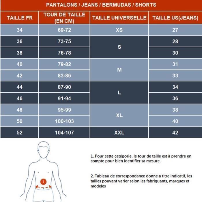 Correspondance Taille Maillot De Bain Homme Taille Haute