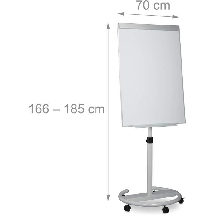 Tableau Rangement Tableau Blanc Mobile, À Roulettes,Magnétique, Hauteur Réglable ...