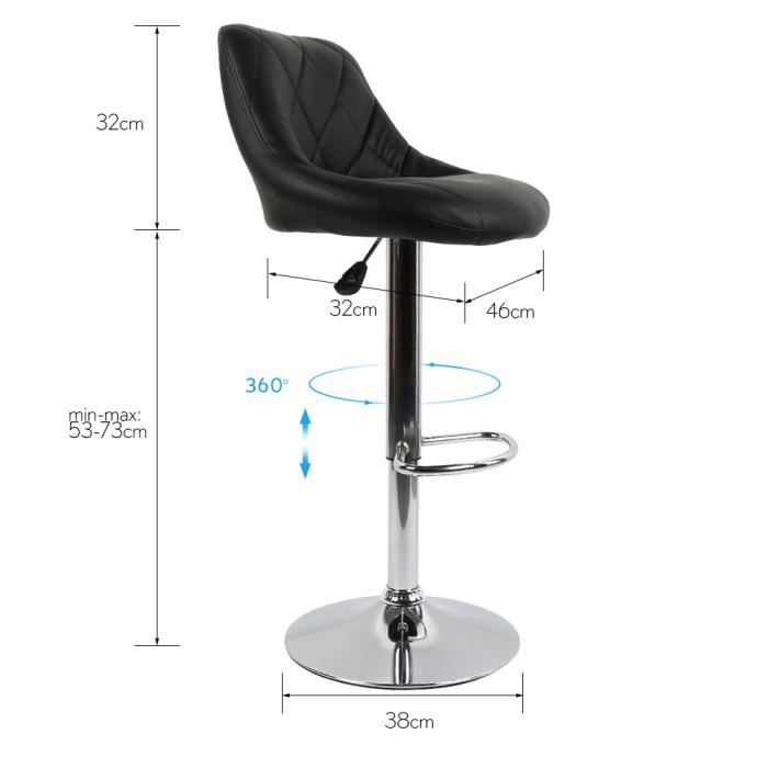 Tabouret De Bar Hauteur Comptoir - Structure Acier Chromé Et Assise Simili Cuir - VidaXL
