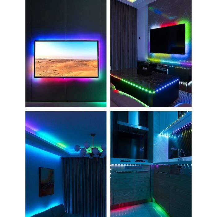 Ruban LED RGB 5050 40m USB 5V - Multicolore Pour éclairage TV Et Déco | Bande LED 40m SK6812 Intérieur Extérieur Télé