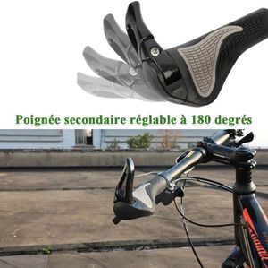 Poignées De Guidon De Vélo Ergonomique Caoutchouc Poignées De Vélo Avec Serrure En Aluminium