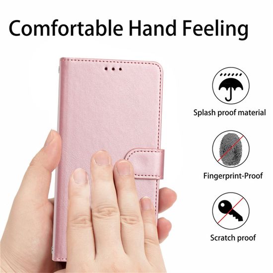 Coque Portefeuille IPhone 16e En Cuir PU - Anti-choc, Porte-cartes, Support Intégré, Rose - 5