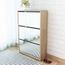 Vidaxl Meuble A Chaussures 3 Etageres Miroir 63 X 17 X 102 5 Cm