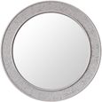 Miroir Rond Mosaïque - Design Moderne - Salle de bain, salon ou chambre - 60 cm Diamètre - Argent brillant-0