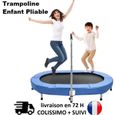 Trampoline Enfant Pliable avec Poignée, Mini Trampoline Pour Enfants Intérieur, Jouets de Sport pour Enfants, Bleu(56" x 36" x 50")-0