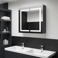 2831®TOP Armoire de salle de bain à miroir à LED,Moderne,Meuble Haut de salle de bain,Armoire de Toilette, 80x12,2x68 cm-0