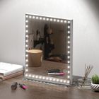 FENCHILIN Miroir cosmétique lumineux Miroir Cosmétique Eclairé par LED Avec 3 modes Déclairage Détachable Loupe 10x-25X30CM Blanc