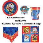 Mgs33 Kit ( cde 4 ) brigade canine 8 Enfants Anniversaire (8 Assiettes, 8 gobelets, 16 Serviettes, 1 Nappe)