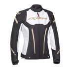 Blouson moto femme Ixon striker - noir/blanc/or - L
