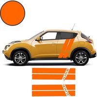 NISSAN JUKE Doubles Bandes latérales 1 - ORANGE - Kit Complet  - voiture Sticker Autocollant