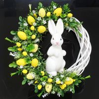 Dilwe couronne d'œufs de lapin en acrylique Couronne d'œufs de lapin de pâques en luminaire decoration Lapin jaune répertorié