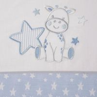 Parure de draps pour berceau - NO NAME - Girafe 378 - Blanc - Bleu - Lit 60x120cm