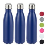 3x Gourdes inox bouteille eau acier inoxydable 0,5 litre isotherme froid chaud, bleu - 4052025281571