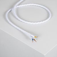 TECHBREY Câble Électrique Textile Tressé Blanc Ø6 mm  5m