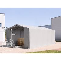 Hangar PVC TOOLPORT - 6x10 m - Gris - Qualité européenne