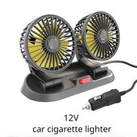 ventilateur de voiture,2 Head 12V Car cigar--Ventilateur de voiture 5V-12V-24V, 1 à 3 têtes, accessoires intérieurs de voiture, 360