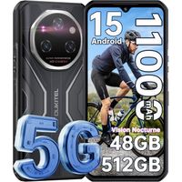 OUKITEL WP55 Pro 5G Smartphone Incassable 48Go+512Go 6.6 11000mAh Telephone Portable Incassable Android 15 108MP Dual SIM/NFC Noir - Téléphonie