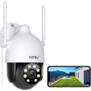 CAMÉRA IP Caméra de surveillance extérieure Aosu 2K pivotante à 360°/90° avec suivi humain
