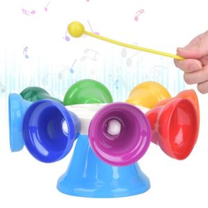 INSTRUMENT DE MUSIQUE YOSOO Cloches à main 8 tons Clochettes à main à 8 tons couleur arc-en-ciel jouets de tambourin musical pour enfants accessoires