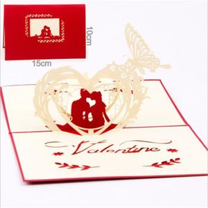 1pc Carte De Voeux 3d Bonheur Amoureux Pour Saint Valentin Mariage