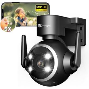 CAMÉRA IP Caméra de surveillance extérieure Ctronics WiFi 2,4/5Ghz - 5MP - Zoom optique 5X - 25M Vision nocturne couleur - Détection humaine