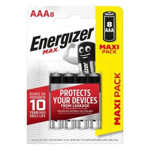 PILES Piles Alcalines Energizer Max AAA/LR3, pack de 8