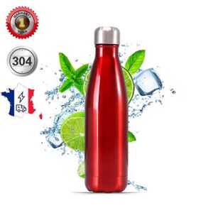 Qwetch - Bouteille Isotherme Bornéo Bleu 1L - Gourde Nomade Inox