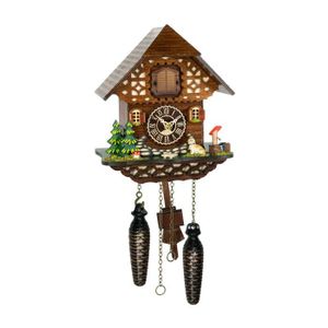 Horloge à Coucou Traditionnelle Forêt Noire - Bois Sculpté, Mécanique, Sonnerie Bim-Bam