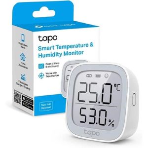 Capteur de Température Tapo Moniteur de température et d'humidité connecté Tapo T315, avec écran E-Ink 2,7