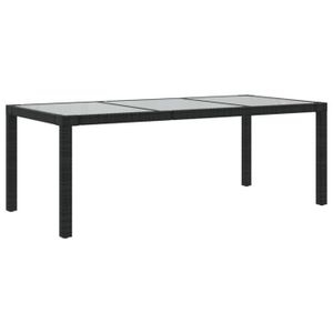 vidaXL Table à Manger Verre Aluminium Noir Multi-taille Table de Jardin Patio 