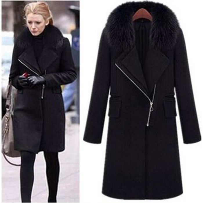 manteau hiver noir femme