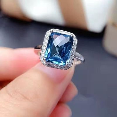 Bague Cocktail Or 18 Carats - Saphirs Et Diamants (0,02 Ct) - Poids 4,95 G - Taille 53 - Occasion - Style Sertie