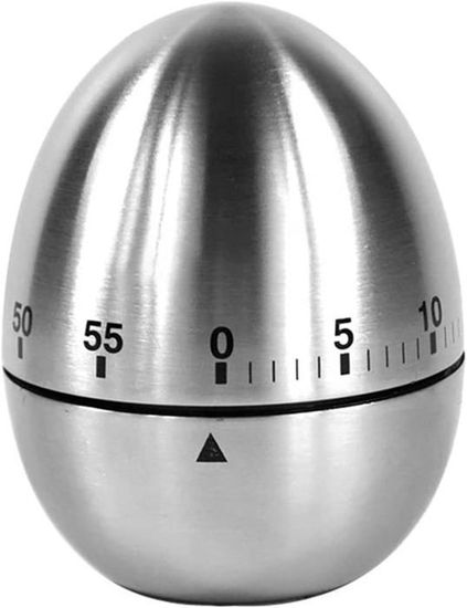 Bugucat Timer Da Cucina A Uovo – Meccanico In Acciaio Inox (60 Minuti)