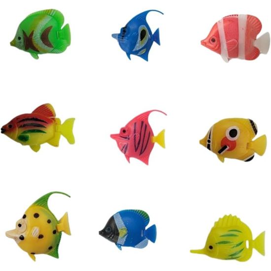 Lot de 4 mini statues de poissons koï artificiels en PVC - 11,9 x 4,1 cm - Décoration réaliste - Figurines de poisson koi flottantes et colorées pour faux aquarium, décoration de poisson koï