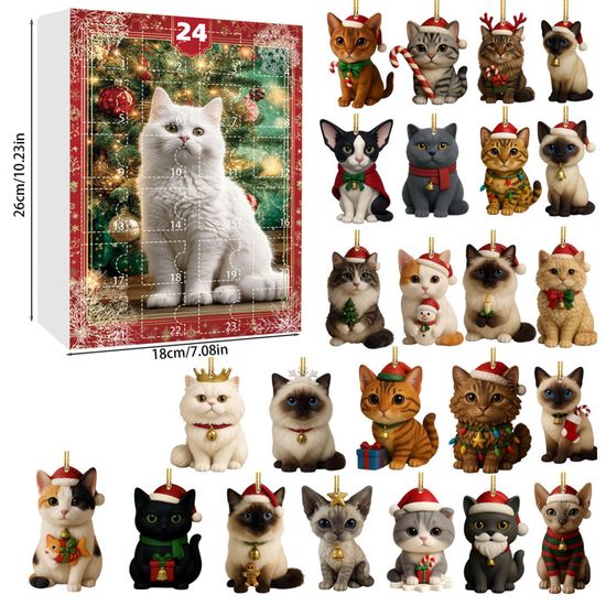 Calendrier De L’Avent 2025 – 24 Figurines Chats En Acrylique 2D – Décoration De Noël Pour Enfants – Cadeau Pour Fille, Garçon, Amie, Sœur - 3