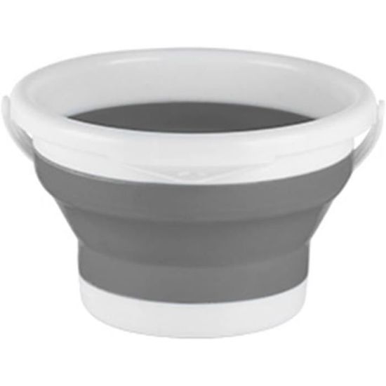Seau Pliable 8L Silicone Avec Poignée Télescopique – Multifonction Camping, Ménage, Pêche