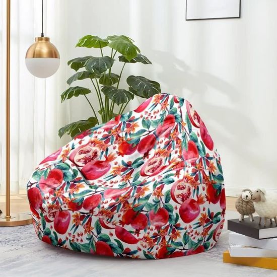 Pouf Poire Sans Remplissage - Housse Imprimée Fruits, 80x90cm, Doux Et Confortable Pour Salon Ou Chambre