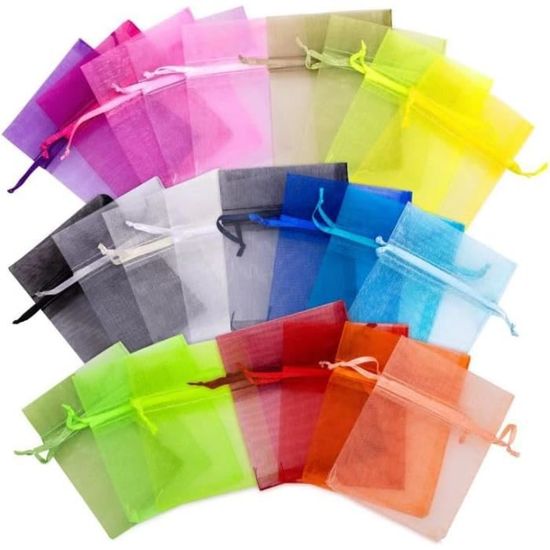 Sachets En Organza 7x9 Cm - Lot De 10 - Avec Ruban - Idéal Emballage Cadeaux