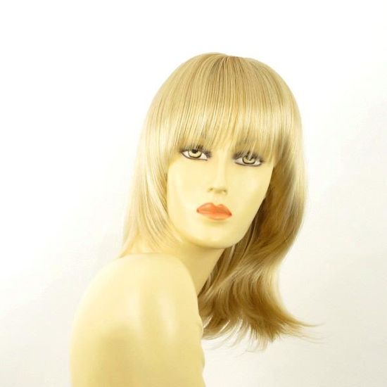 Perruque Mi-longue Blonde Dorée Claire Babette LG26 - Synthétique - Bonnet Moyen - Neuf