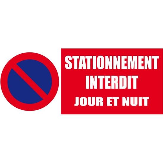 AUA SIGNALETIQUE – Pannello Divieto Di Sosta Giorno E Notte 230 Mm – Alluminio Dibond 3mm