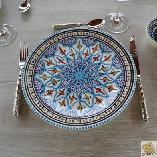 Assiette plate Bakir turquoise - D 24 cm