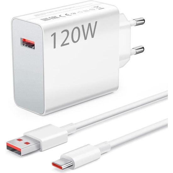 Chargeur Hypercharge Mi Turbo Charge 120 W MAX, V2 avec câble USB C 6A