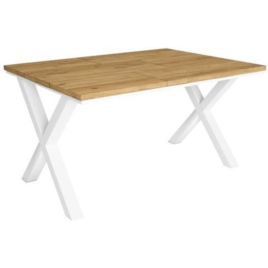Table à manger, 6 personnes, 140x90x75cm, Robuste et stable grâce à sa ...