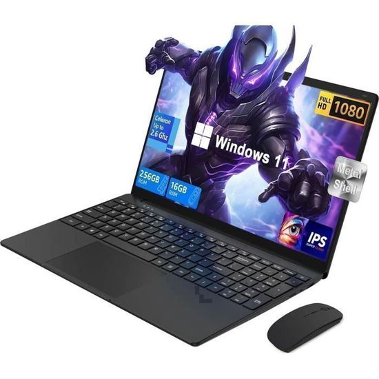 Ordinateur Portable - XUEMI - 15.6'' FHD - 16 Go RAM - 256 Go SSD - Intel  Celeron N4000