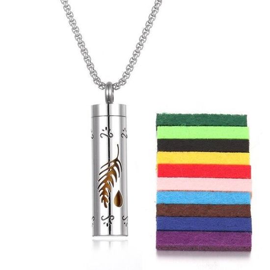 Kit DIY De Colliers Diffuseurs D'Huiles Essentielles - 4 Pendentifs En Laiton Avec Perles De Lave - 14
