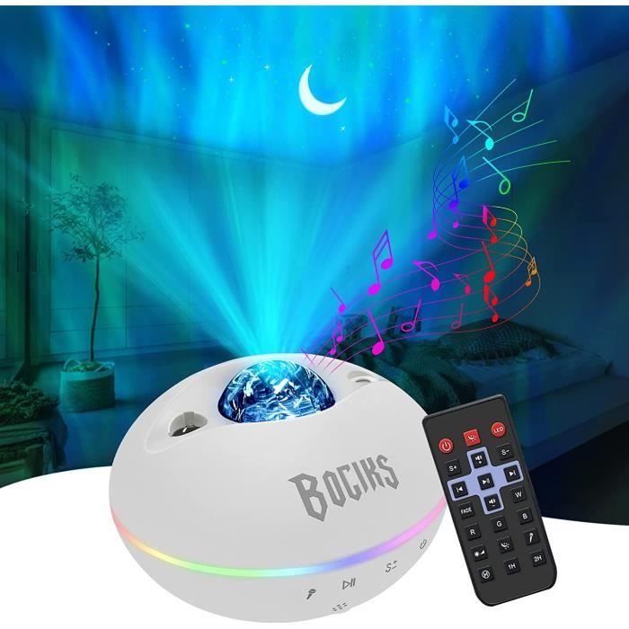 décoration de fête pour enfants et adultes projecteur Galaxy Aurora lecteur de musique Bluetooth lampe LED Starry Sky avec minuteur Baby StarLight Bociks Projecteur ciel étoilé 